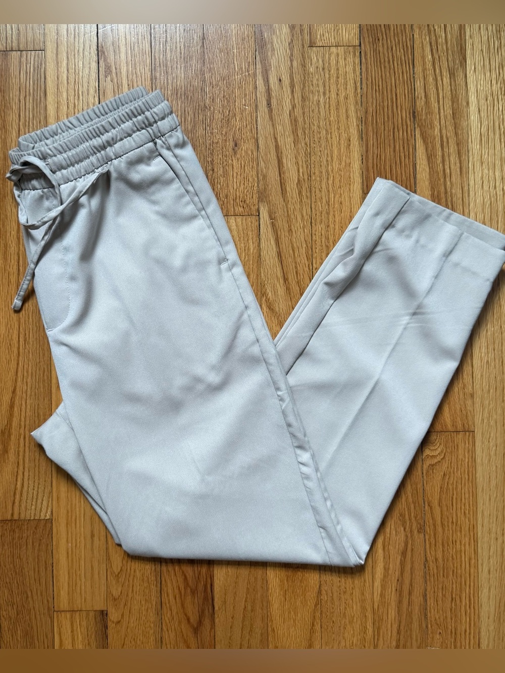 H&M Slim Fit Light Beige Drawstring Trousers / Pants - Size XS (Like New)